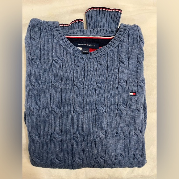 Tommy Hilfiger Other - Tommy Hilfiger Men's Cable Knit Blue Sweater